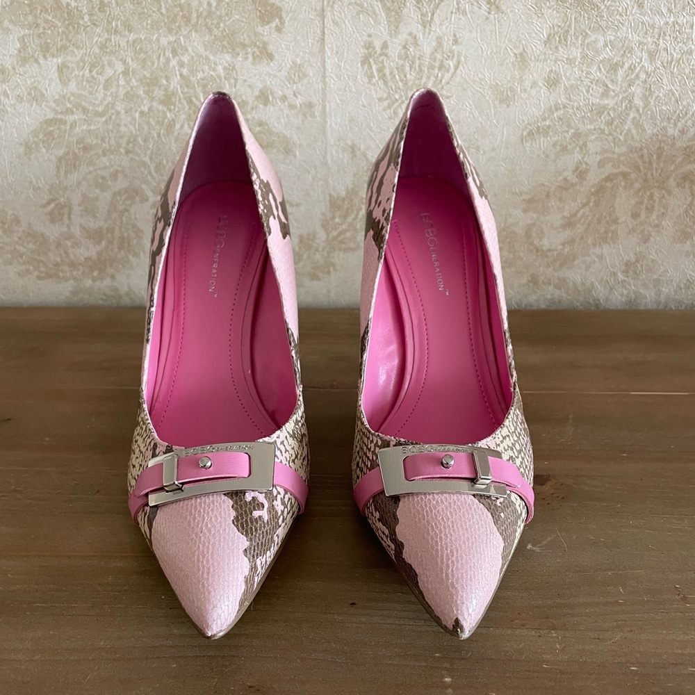 BCBGeneration snake print heels